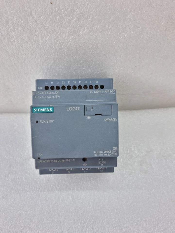 USED WORKING SIEMENS LOGO 12/24RCE 6ED1052-2MD08-0BA1 DC 12/24V 6ED10522MD080BA1